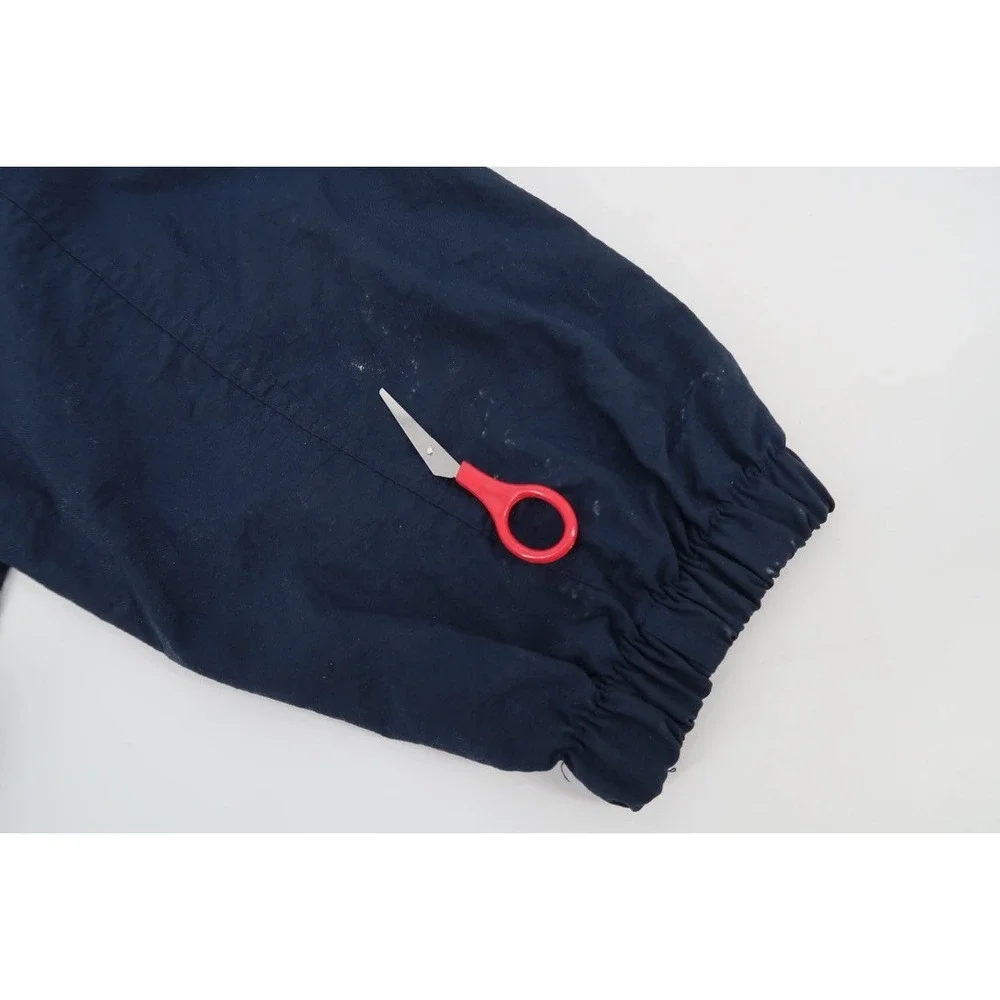 Vintage 90s Georgia Tech‎ Mens Large 1/2 Zip Jacket Hood Russell Athletic Navy